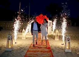 Uçan Balonlar ve Yer Volkanları Gösterisi Eşliğinde Sürpriz Evlilik Teklifi Organizasyonu